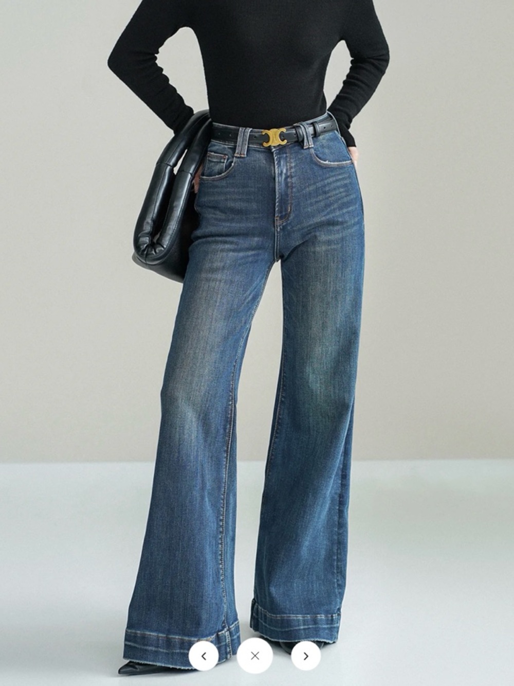 Commense Mid-Waist Bootcut Denim Jeans Without Belt - Medium